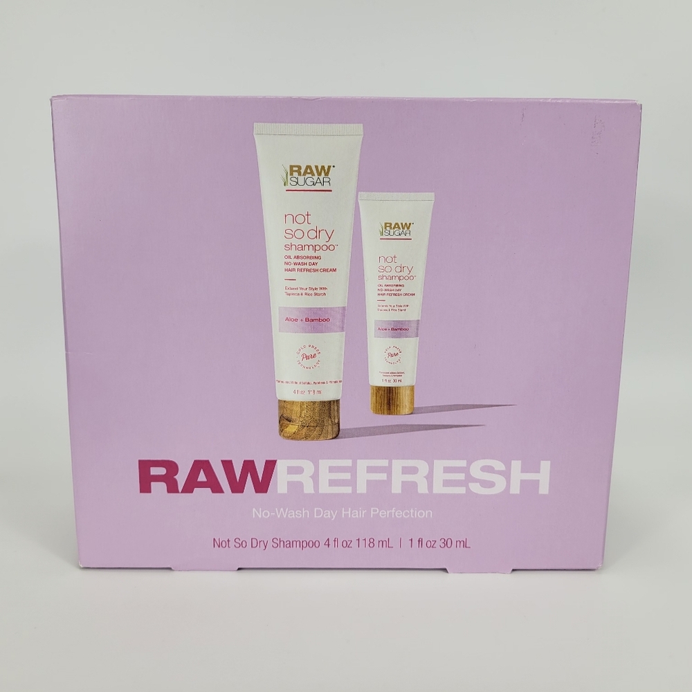 Raw Sugar Refresh Womens No Wash Day Shampoo Hair Refresh Cream 2 Bottle Set